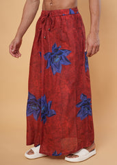 Red Floral Motif Pajamalungi