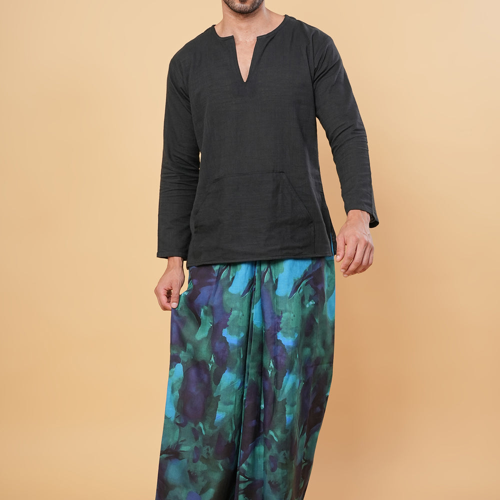 
                      
                        Abstract Aqua Kurta Pajamalungi Set
                      
                    