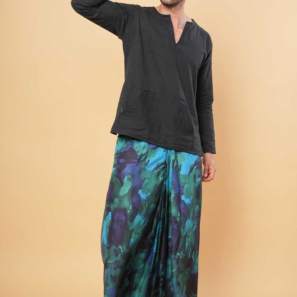 
                      
                        Abstract Aqua Kurta Pajamalungi Set
                      
                    