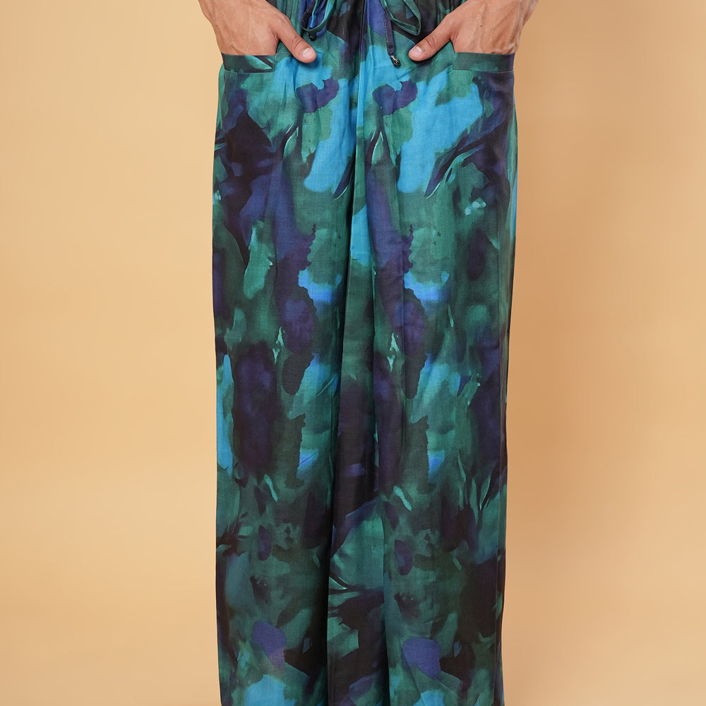 
                      
                        Abstract Aqua Kurta Pajamalungi Set
                      
                    