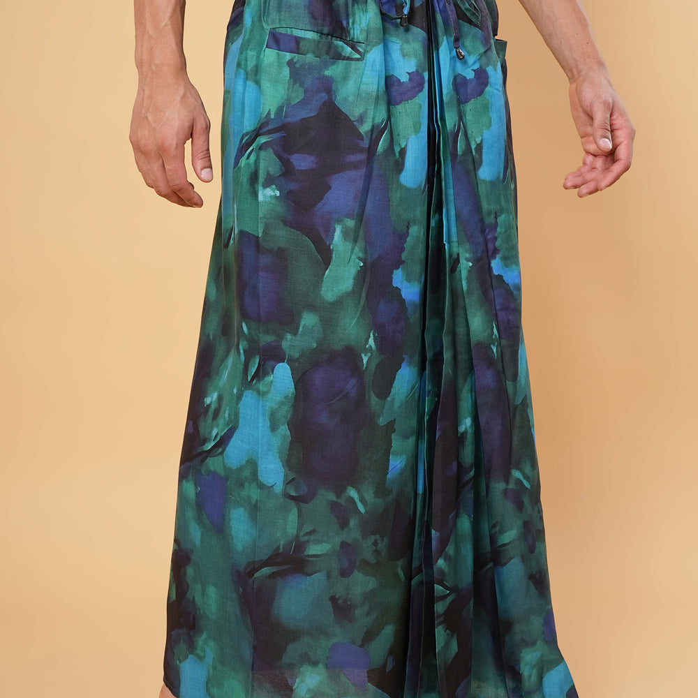 
                      
                        Abstract Aqua Kurta Pajamalungi Set
                      
                    