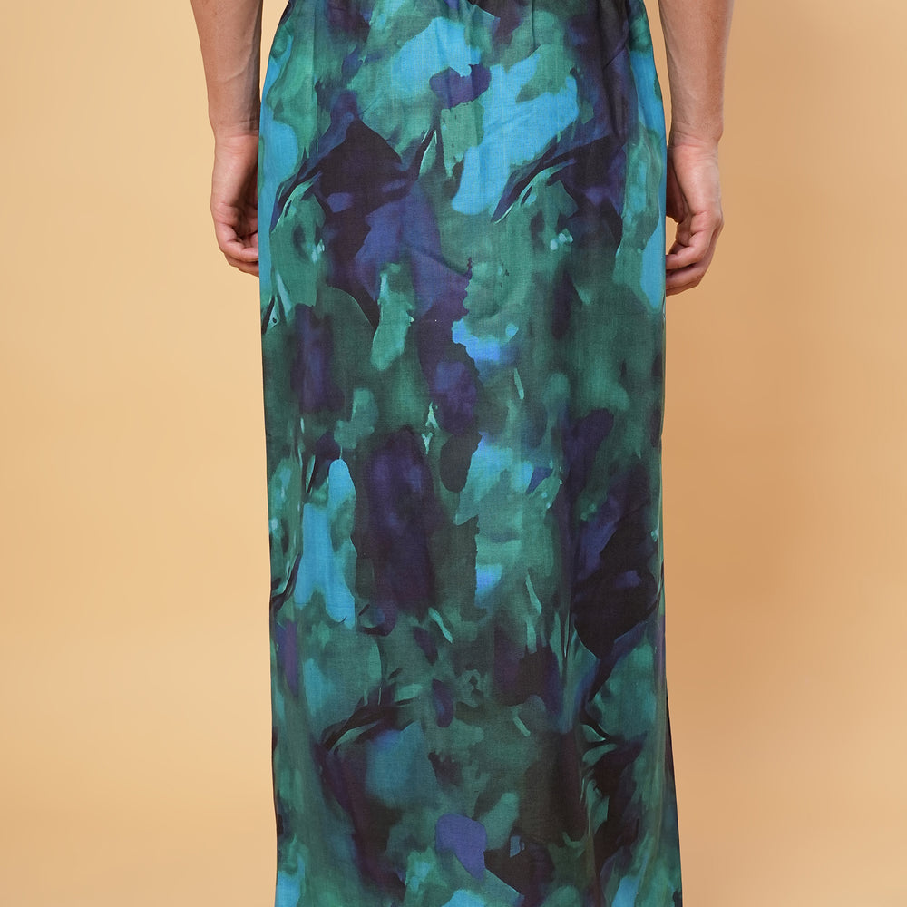 
                      
                        Abstract Aqua Kurta Pajamalungi Set
                      
                    