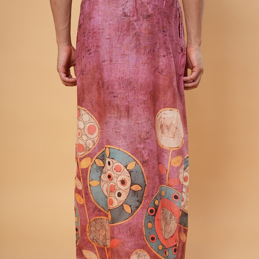 
                      
                        Earthy Pink Ethnic Kurta Pajamalungi Set
                      
                    