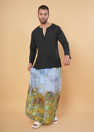Sea Breeze Bloom Kurta Pajamalungi Set