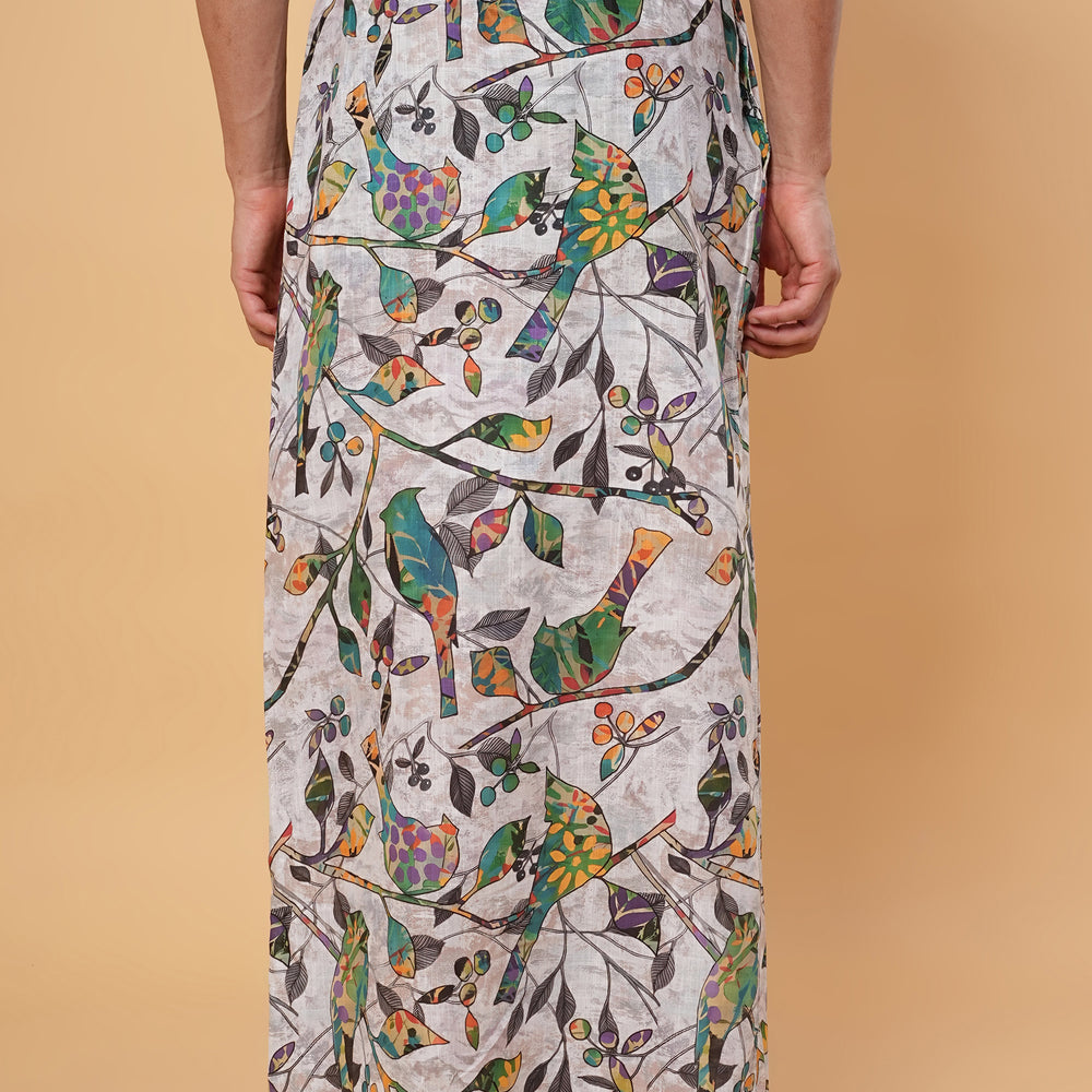 
                      
                        Boho Birdscape Kurta Pajamalungi Set
                      
                    
