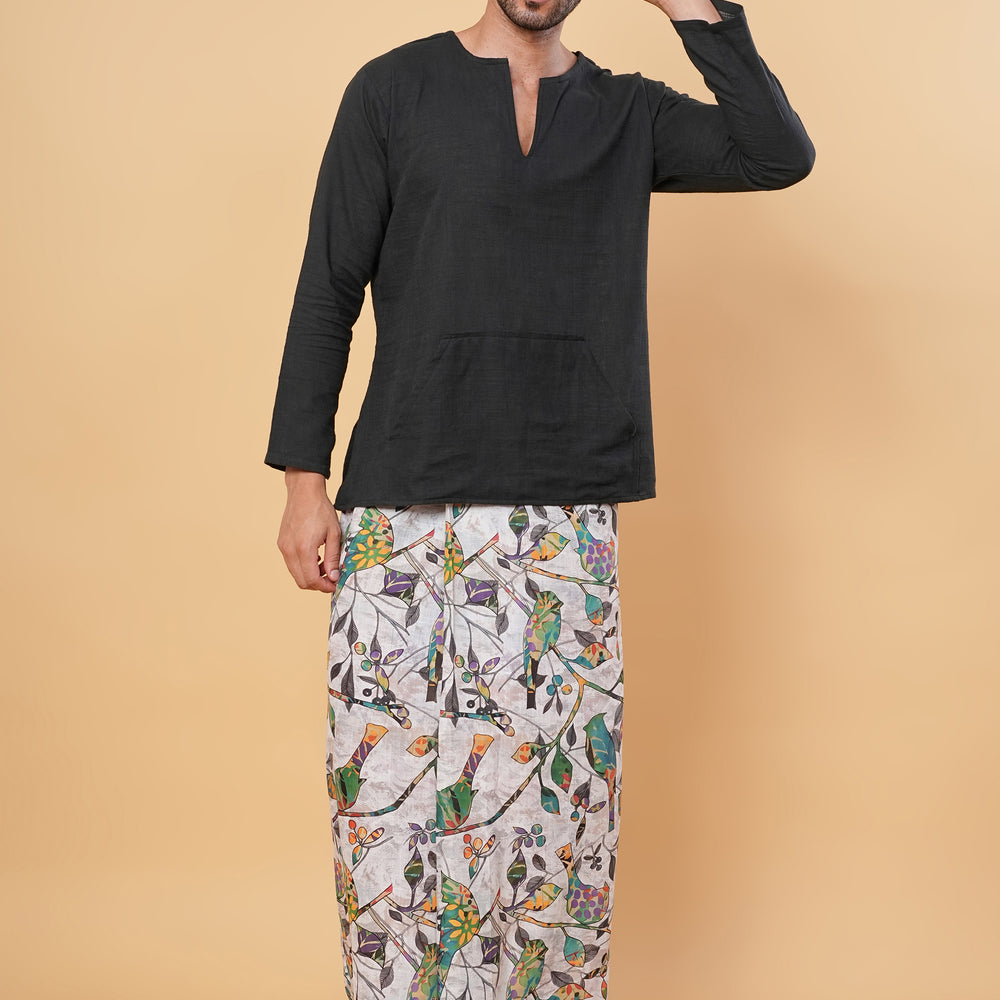 
                      
                        Boho Birdscape Kurta Pajamalungi Set
                      
                    