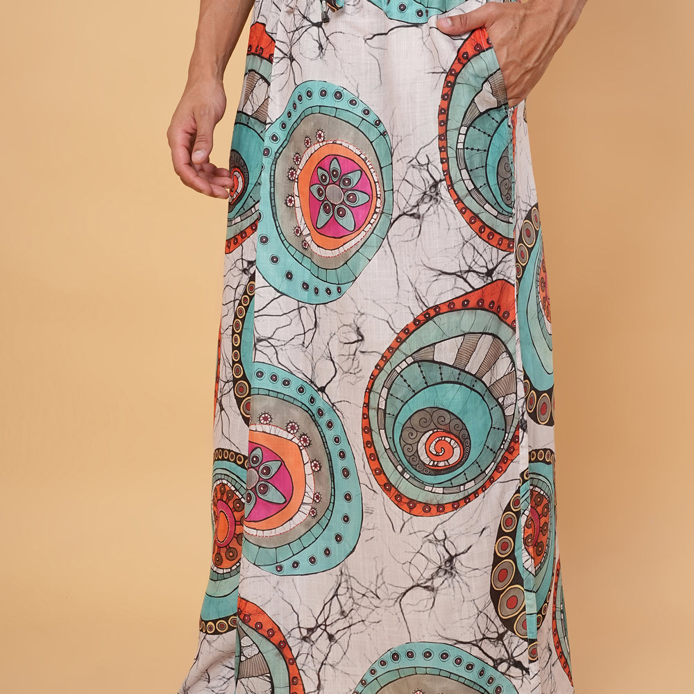 
                      
                        Mystic Mandala Kurta Pajamalungi Set
                      
                    