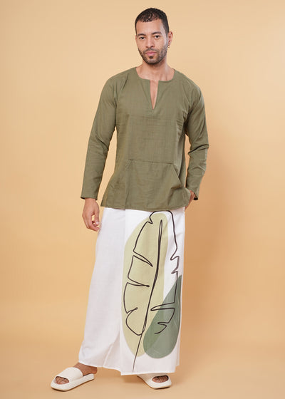 Leafline Kurta Pajamalungi Set