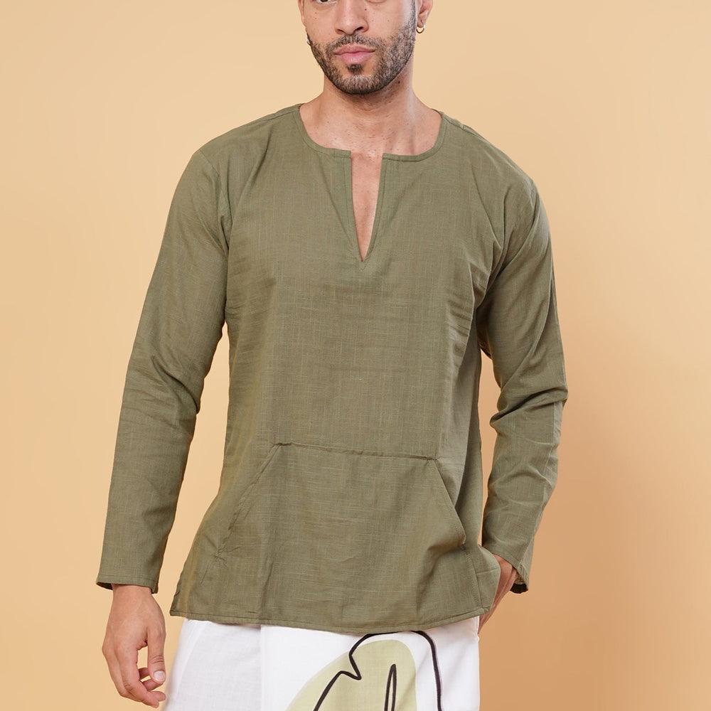 
                      
                        Olive Green Cotton Kurta
                      
                    