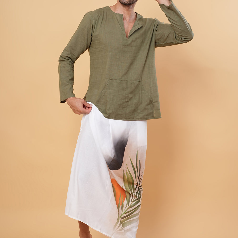 
                      
                        Sun & Leaf Wrap Kurta Pajamalungi Set
                      
                    