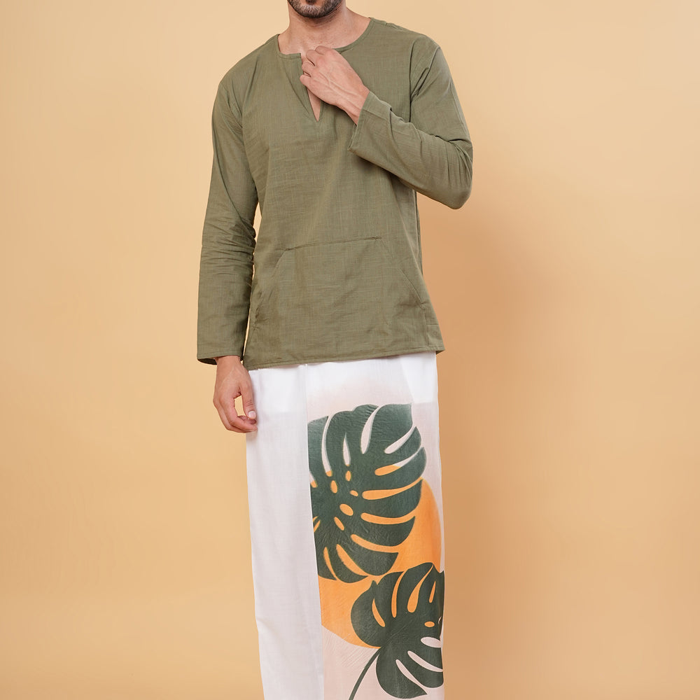 
                      
                        Sunset Jungle Wrap Kurta Pajamalungi Set
                      
                    