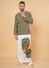 Sunset Jungle Wrap Kurta Pajamalungi Set