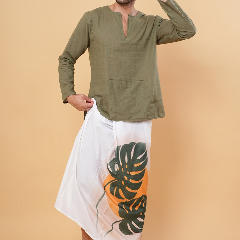 
                      
                        Sunset Jungle Wrap Kurta Pajamalungi Set
                      
                    