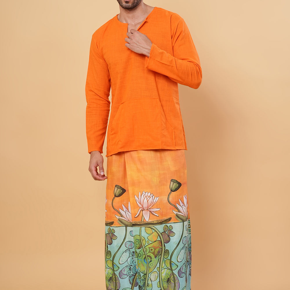 
                      
                        Serenity Lotus Wrap Kurta Pajamalungi Set
                      
                    