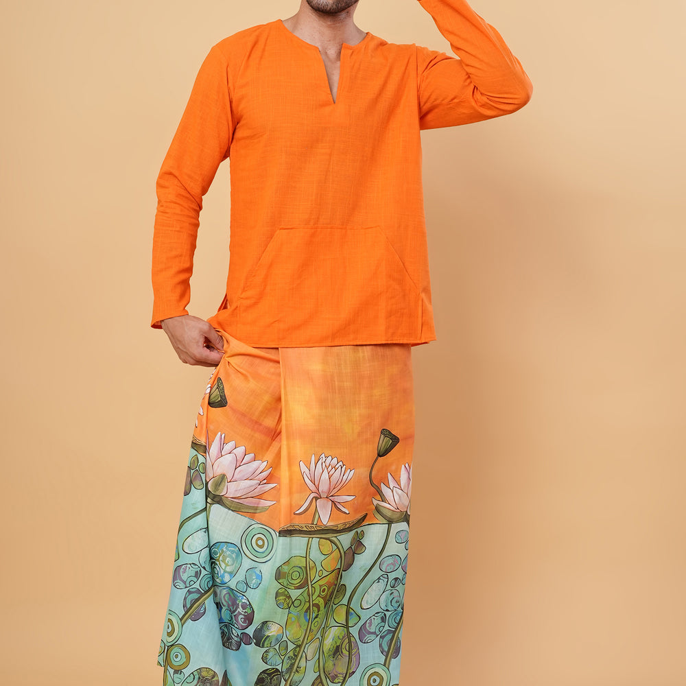 
                      
                        Serenity Lotus Wrap Kurta Pajamalungi Set
                      
                    