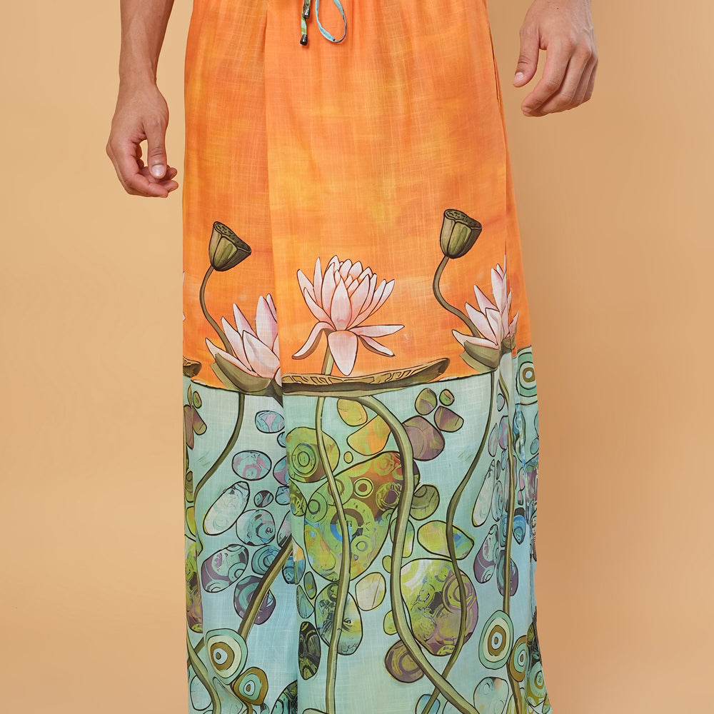 
                      
                        Serenity Lotus Wrap Kurta Pajamalungi Set
                      
                    