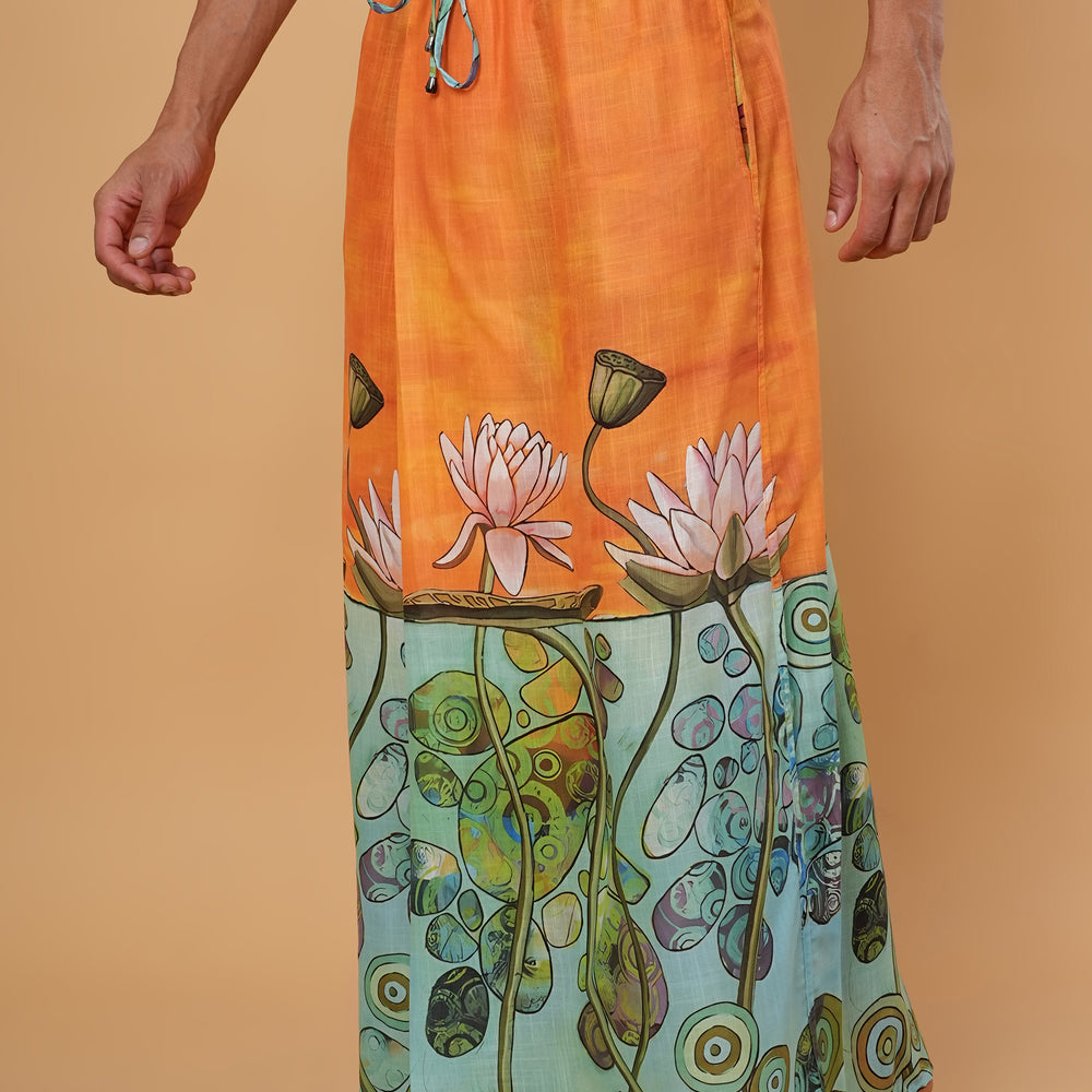 
                      
                        Serenity Lotus Wrap Kurta Pajamalungi Set
                      
                    