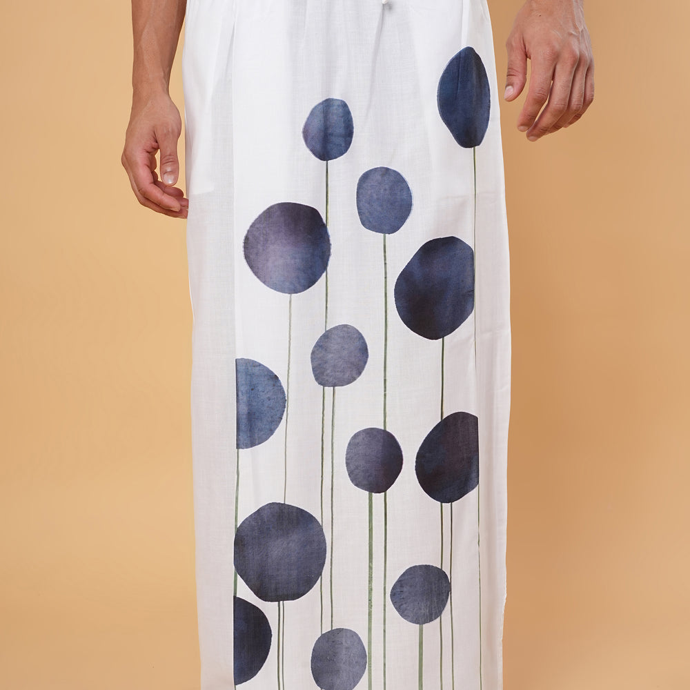 
                      
                        Navy Blossom Kurta Pajamalungi Set
                      
                    