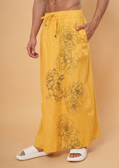Mustard Floral Printed  Pajamalungi
