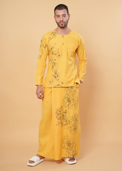 Mustard Floral Printed  Pajamalungi