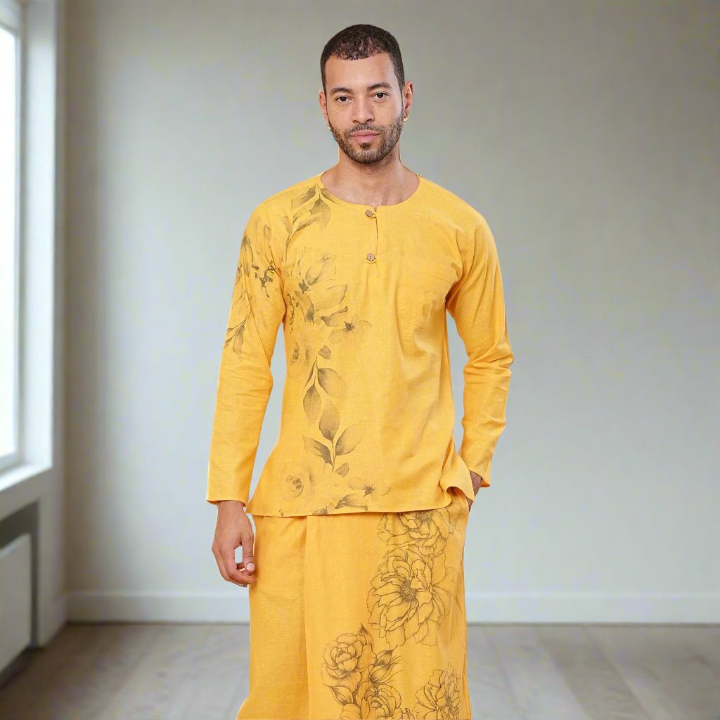 Mustard Floral Printed  Pajamalungi