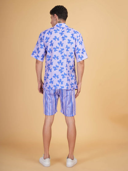 Indigo Bloom Shirt&Short Set