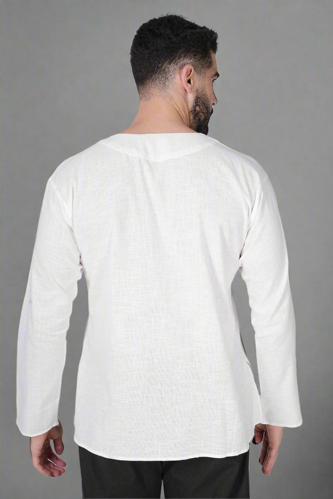 
                      
                        White self button Kurta
                      
                    