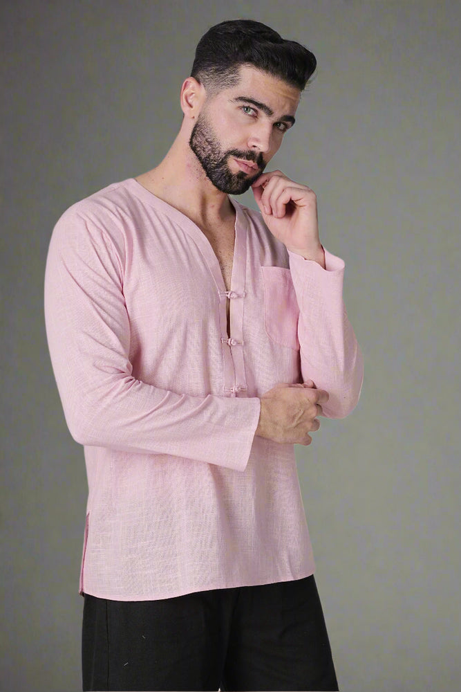 
                      
                        Blush Serenity Slub Kurta
                      
                    