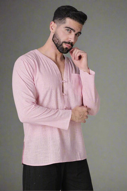 Blush Serenity Slub Kurta