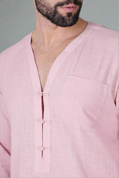 Blush Serenity Slub Kurta