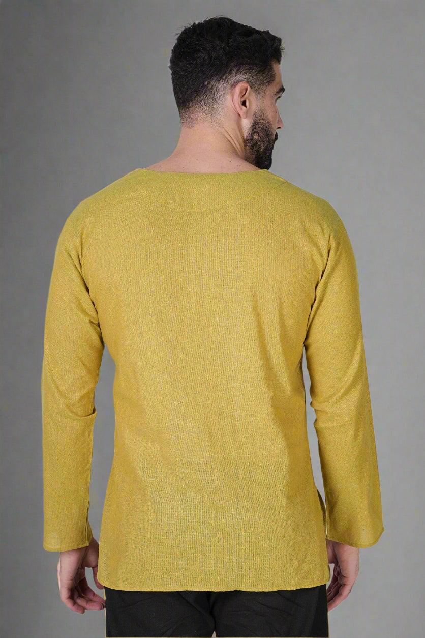 Mustard Aura Pocket Kurta - Nirmal Online