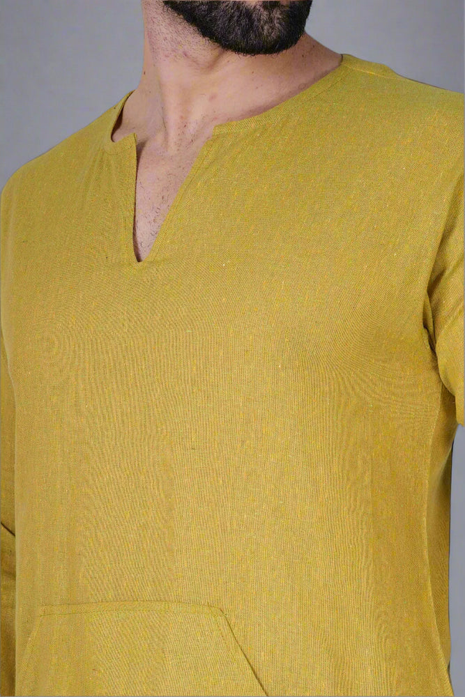 Mustard Aura Pocket Kurta