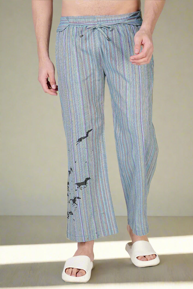 Breezy Stripe Horse Print Lounge Pants