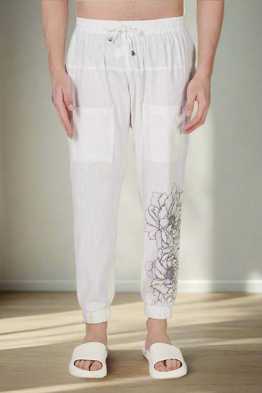 Ivory Bloom floral printed Jogger