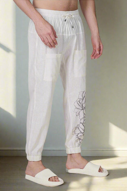 Ivory Bloom floral printed Jogger