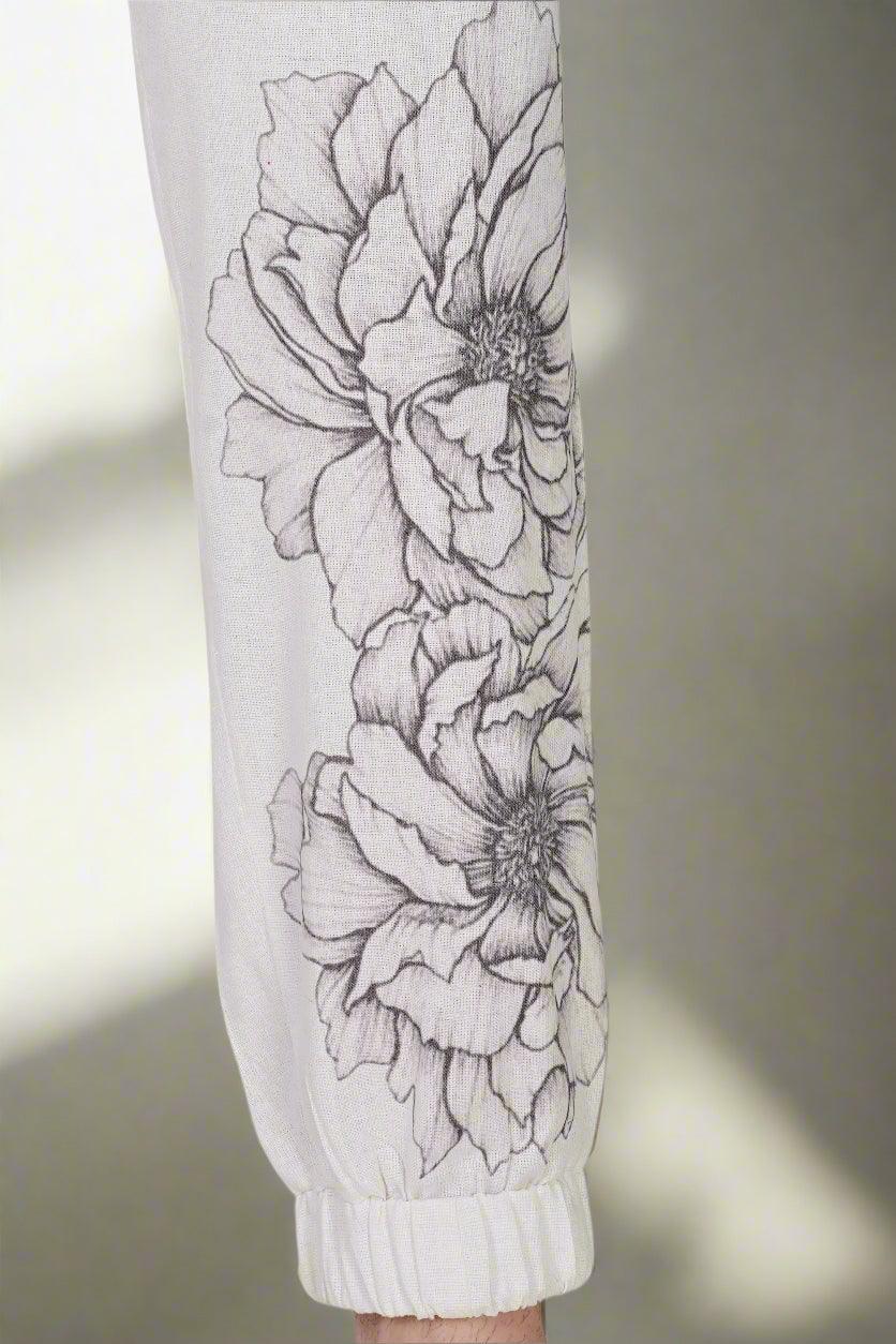 Ivory Bloom floral printed Jogger - Nirmal Online