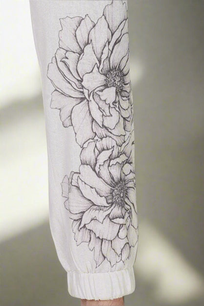 Ivory Bloom floral printed Jogger