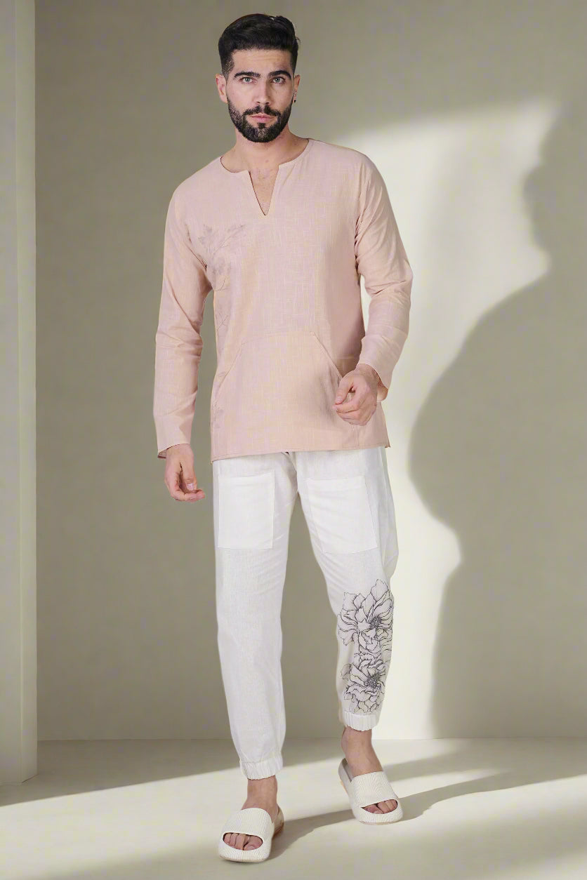 Blush Bloom Kurta & Jogger Set