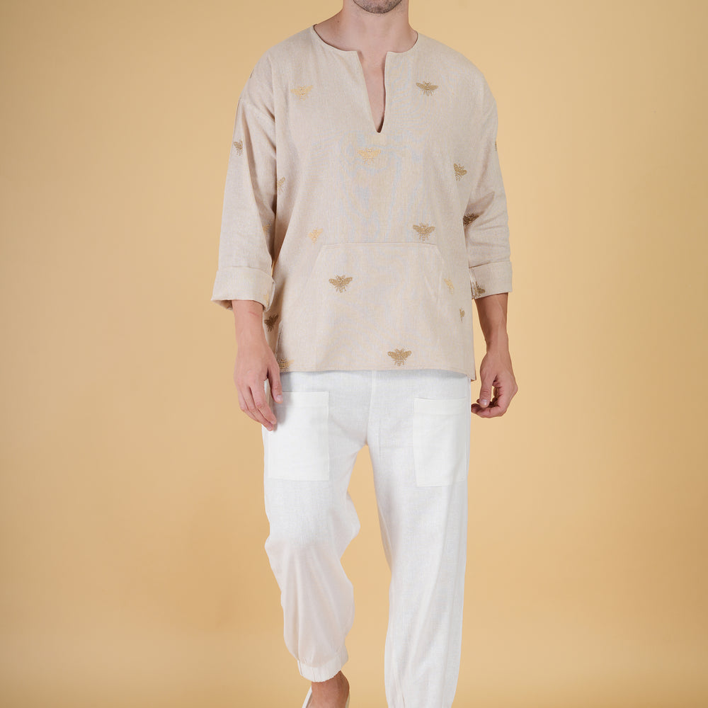 
                      
                        Honey Bee Off Shoulder Loose Cotton Kurta
                      
                    