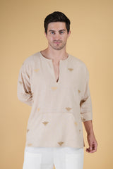Honey Bee Off Shoulder Loose Cotton Kurta