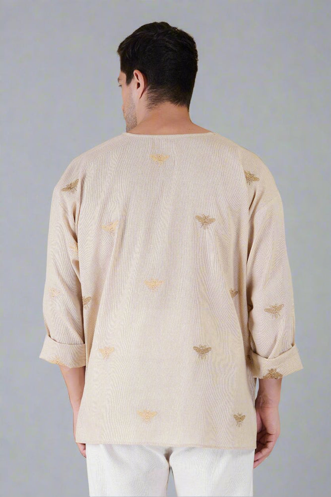 
                      
                        Honey bee embroidered Cotton Kurta & White Pajama Set
                      
                    