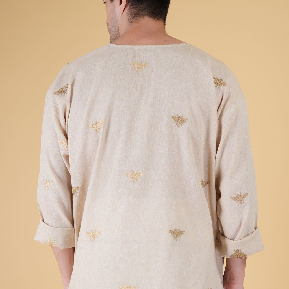 
                      
                        Honey Bee Off Shoulder Loose Cotton Kurta
                      
                    