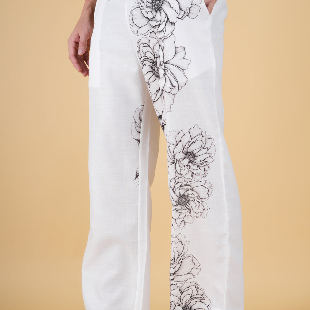 
                      
                        Floral Print White Pajama
                      
                    