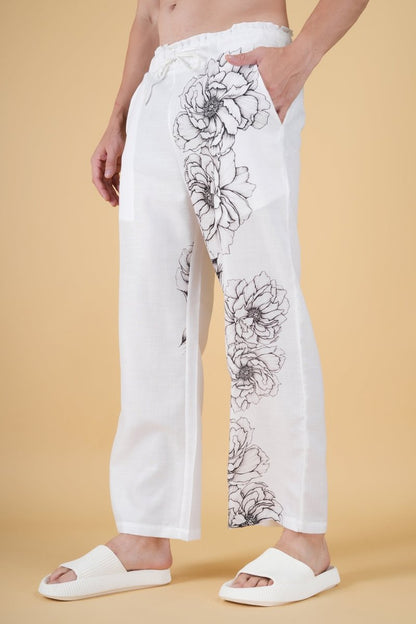 Floral Print White Pajama