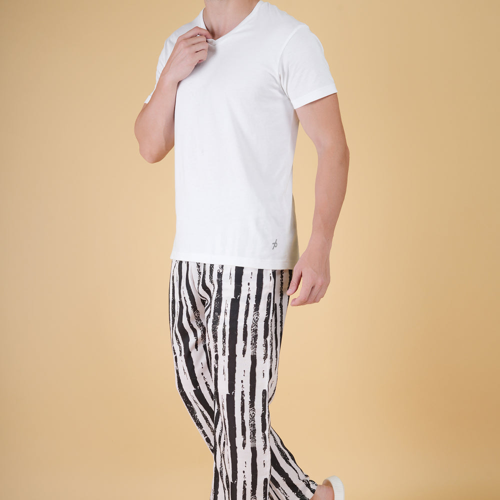 Black & White Brush Stripe Pajama