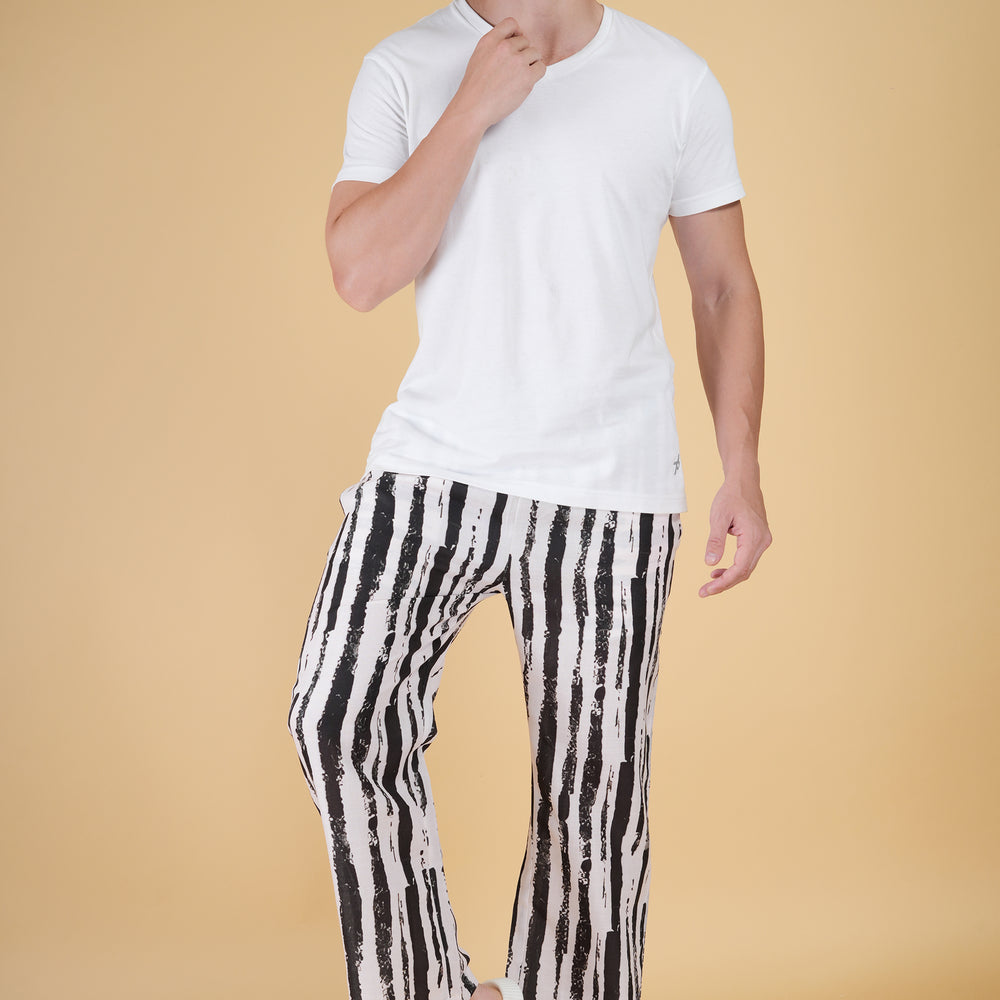
                      
                        Black & White Brush Stripe Pajama
                      
                    