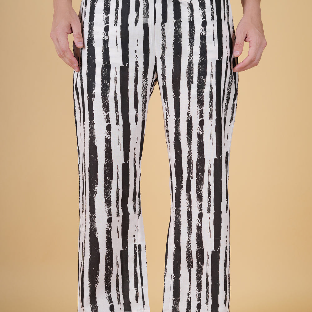 Black & White Brush Stripe Pajama