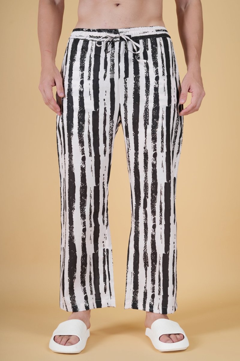 Black & White Brush Stripe Pajama