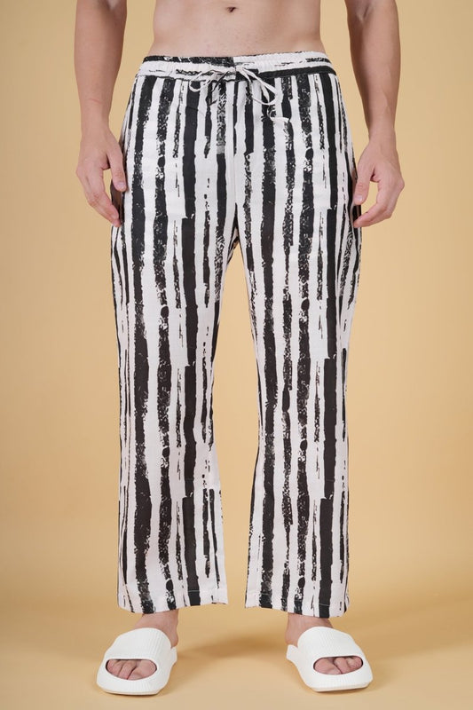 Black & White Brush Stripe Pajama