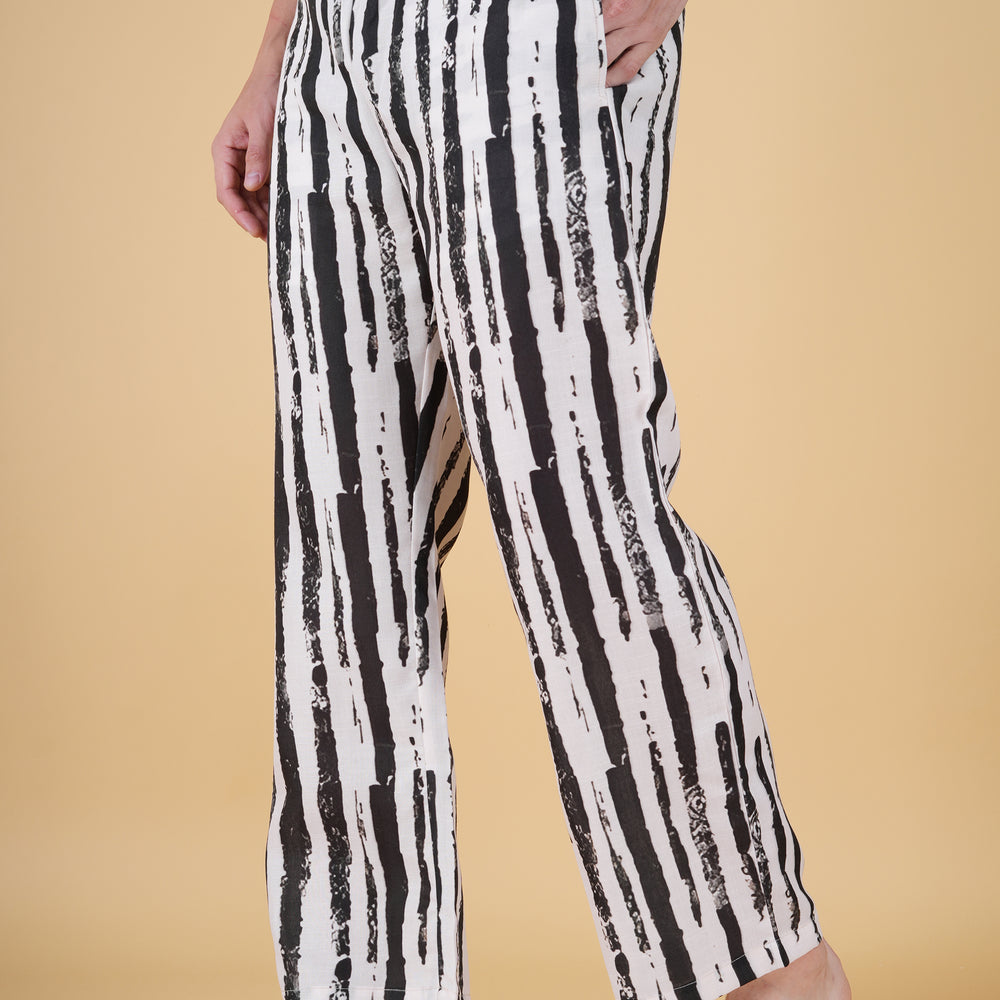 
                      
                        Black & White Brush Stripe Pajama
                      
                    